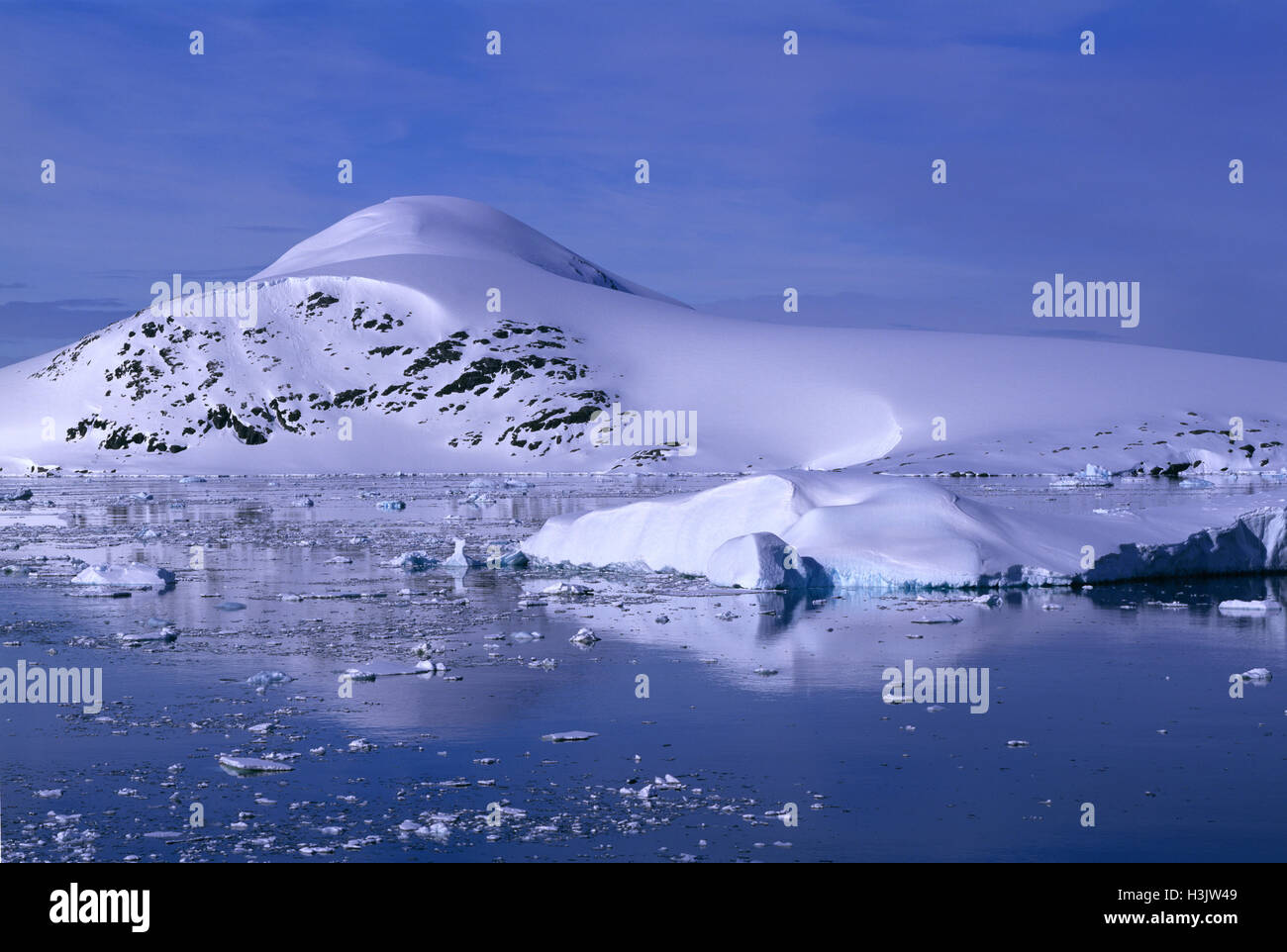 Paesaggio antartico a sud del canale di Lemaire, Foto Stock