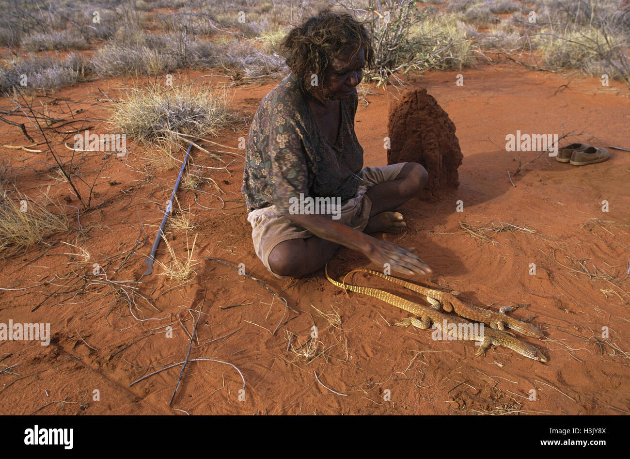 Donna aborigena dal Monte Liebig (lingua Luritja gruppo) Foto Stock