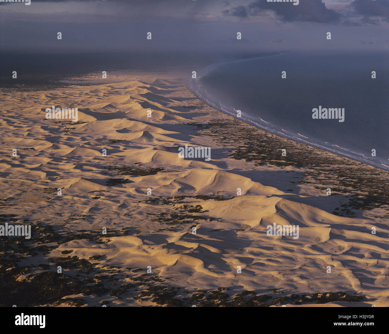 Costiera montagne di sabbia che si elevano fino a 100 m Foto Stock
