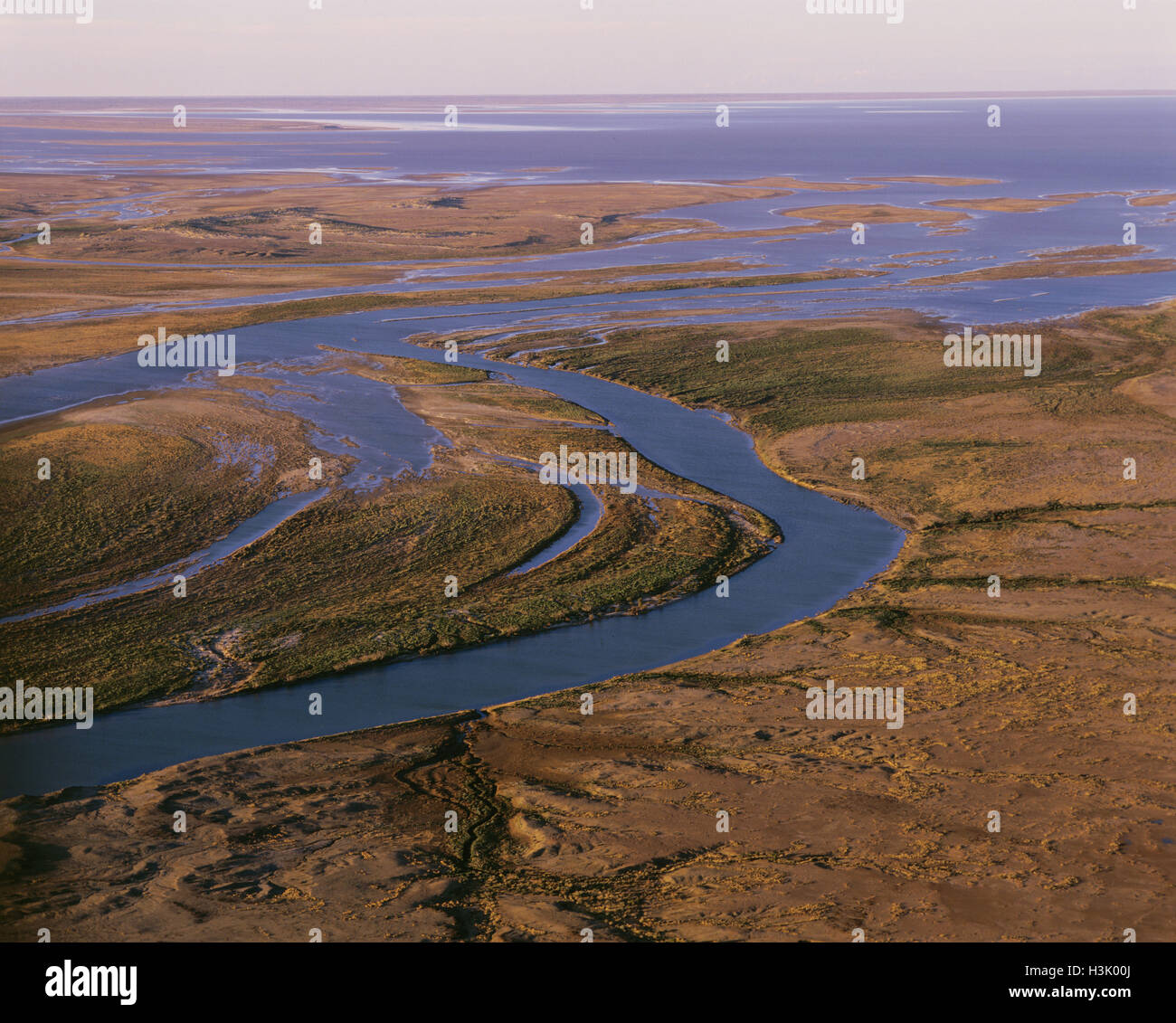 Fiume Margaret che fluisce nel lago Eyre Sud, Foto Stock