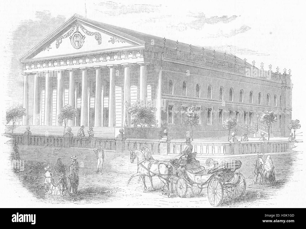 GUATEMALA nuovo teatro a Guatemala 1860. Illustrato News del mondo Foto Stock