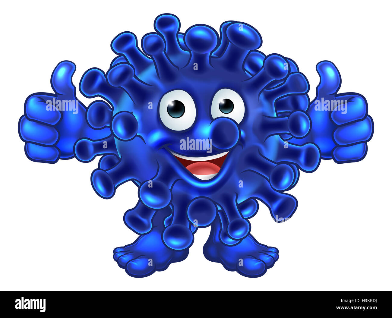 Un cartoon monster, Alien, virus o buono e cordiale il carattere di batteri Foto Stock