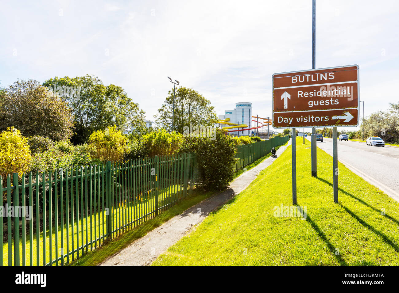 Al butlins holiday camp Skegness Lincolnshire GB REGNO UNITO Inghilterra segno segni Skegness butlins holiday resort caravan park parchi resorts Foto Stock