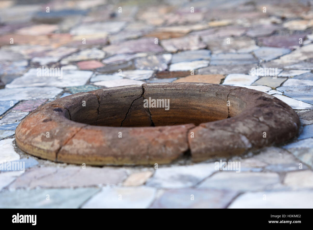 Le rovine romane, i corpi e gli affreschi di Ercolano vicino a Pompei, Italia Foto Stock