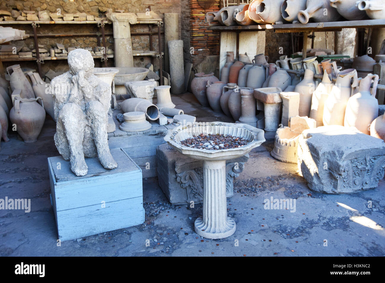 Gli affreschi e le rovine romane di Pompei. L'Italia. Foto Stock