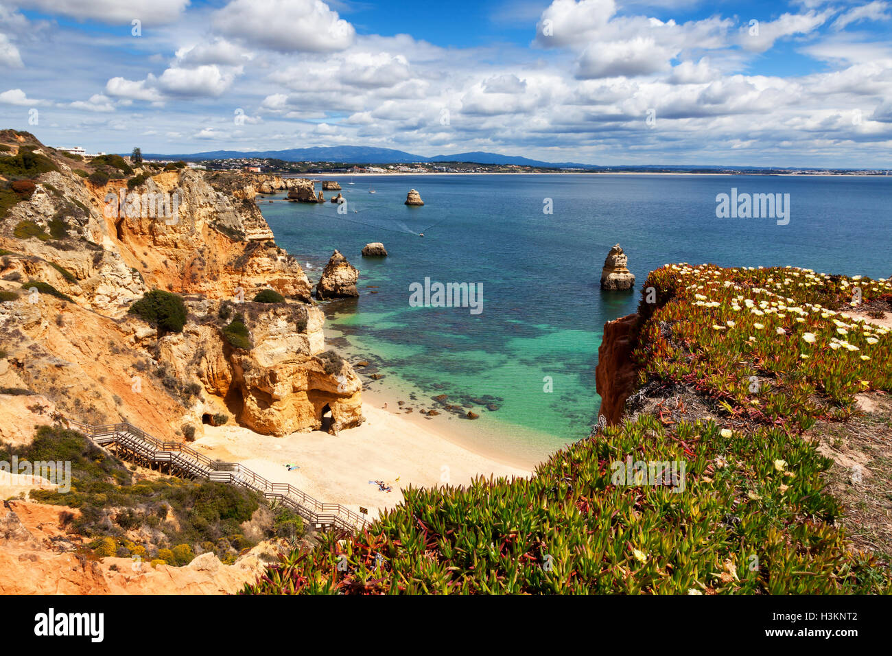 Camilo spiaggia Praia do Camilo vicino a Lagos, Algarve, PORTOGALLO Foto Stock