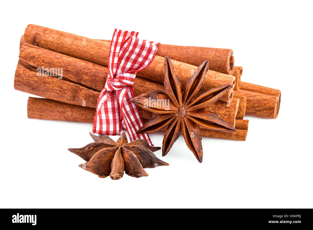 Bundle di bastoncini di cannella tradizionale Natale spezie Foto Stock