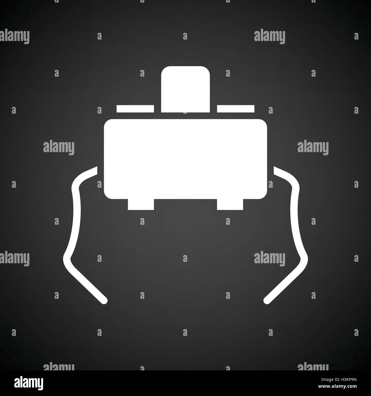 Pulsante Micro icona. Sfondo nero con il bianco. Illustrazione Vettoriale. Illustrazione Vettoriale