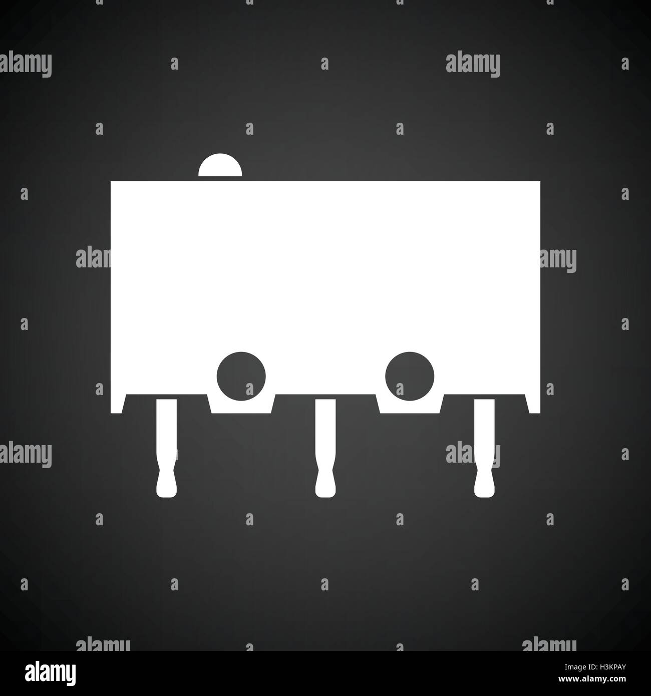Pulsante Micro icona icona. Sfondo nero con il bianco. Illustrazione Vettoriale. Illustrazione Vettoriale