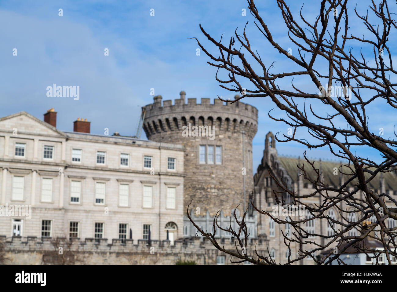 Il Dubh Linn giardini nel castello di Dublino, Irlanda Foto Stock