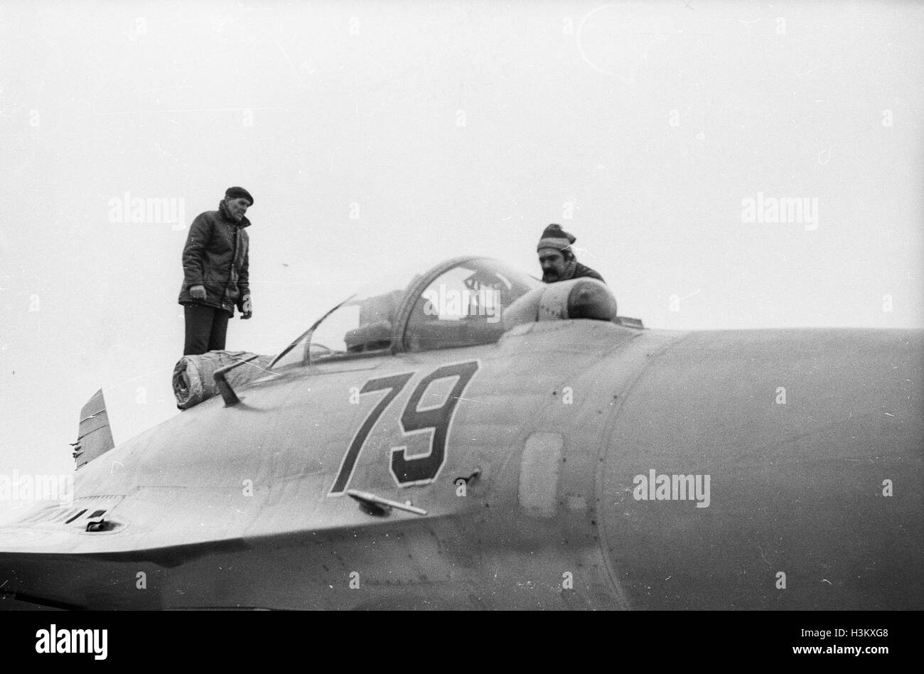 Air base Kubinka, Moscow Region, Russia - 11 aprile 1992. Su-27k il flanker-d - carrier combattimento basato su prototipo di aereo. Foto Stock