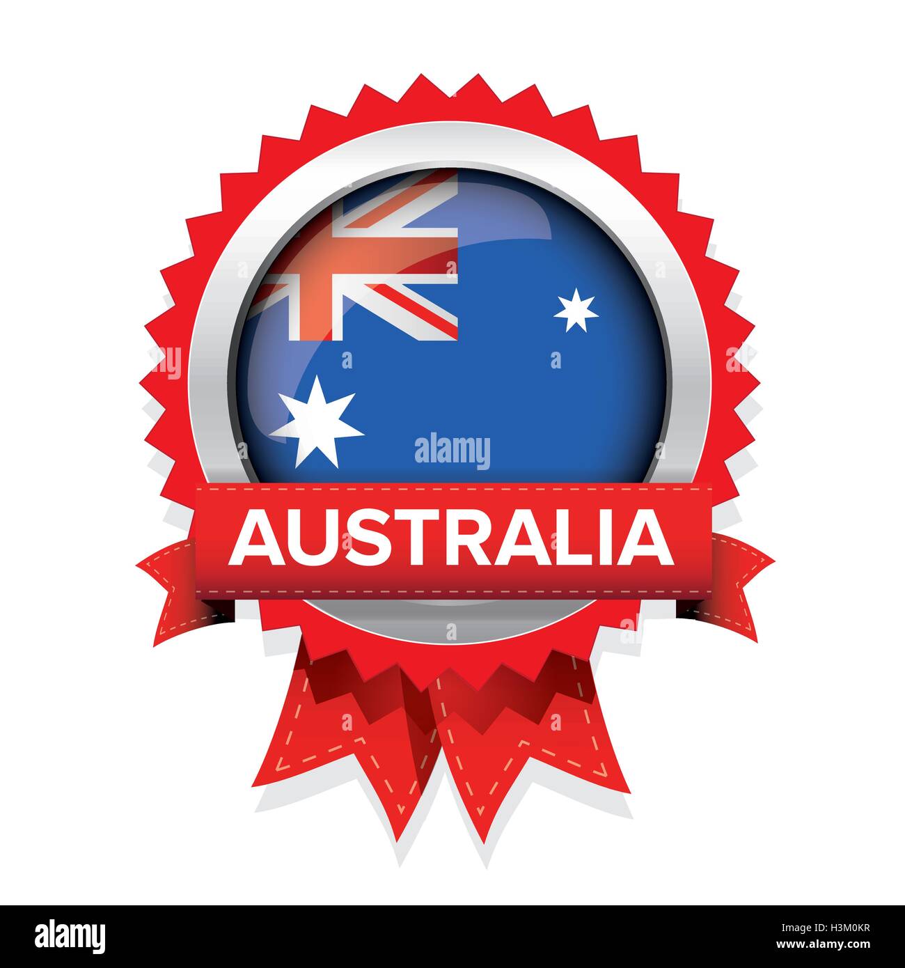 Bandiera dell'Australia vettore di badge Illustrazione Vettoriale