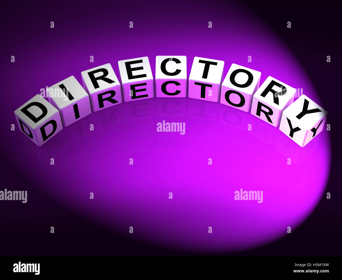 Directory dadi mostrano dati organizzati in ordine Foto Stock