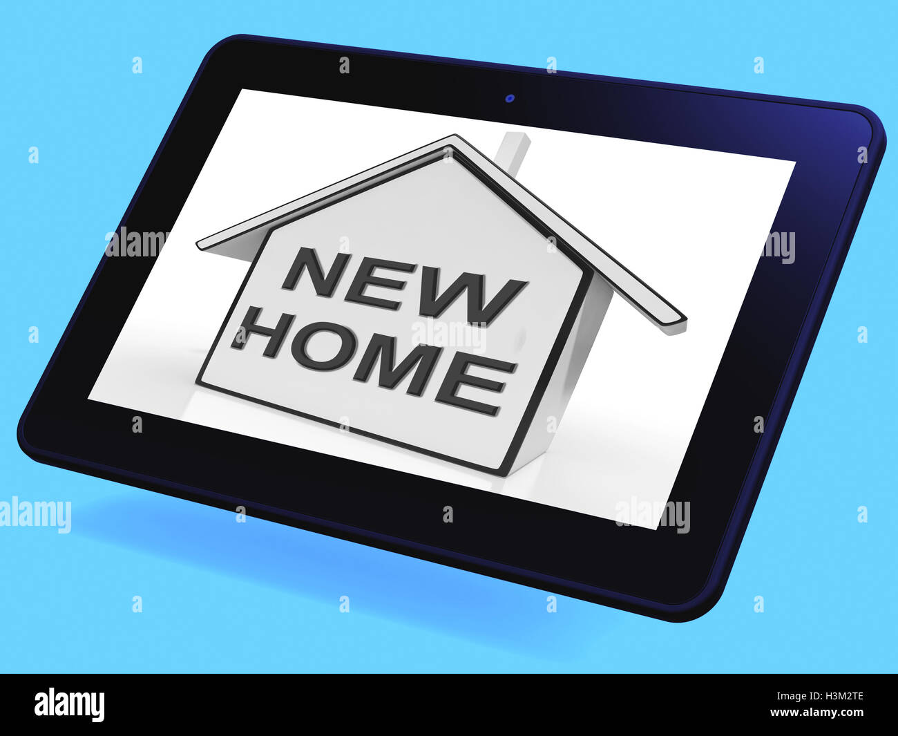 Nuovo Home Casa Tablet significa acquistare o acquistare beni immobiliari Foto Stock