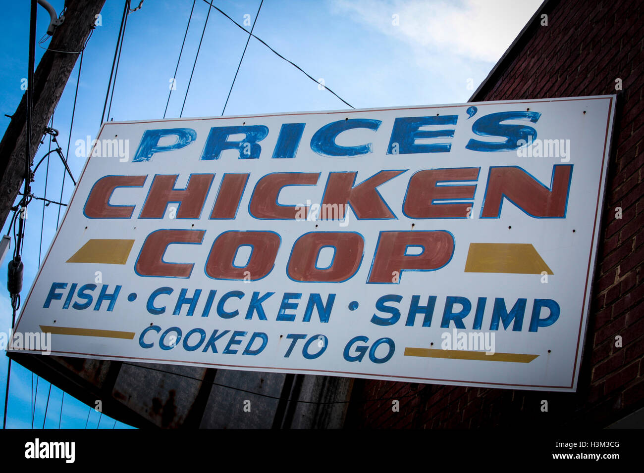 Prezzo di pollo della Coop a Charlotte, NC Foto Stock