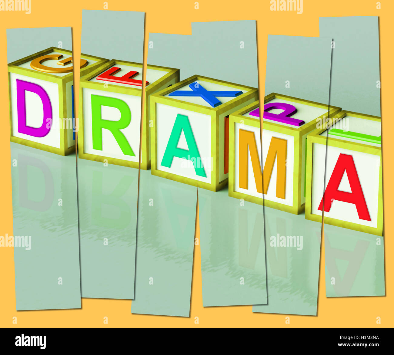 Parola di dramma mostra mettono in scena un gioco di ruolo di teatro o di produzione Foto Stock