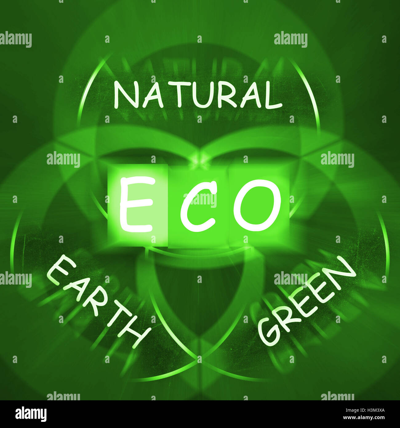 ECO sulla lavagna Visualizza cura ambientale o Na Eco-Friendly Foto Stock