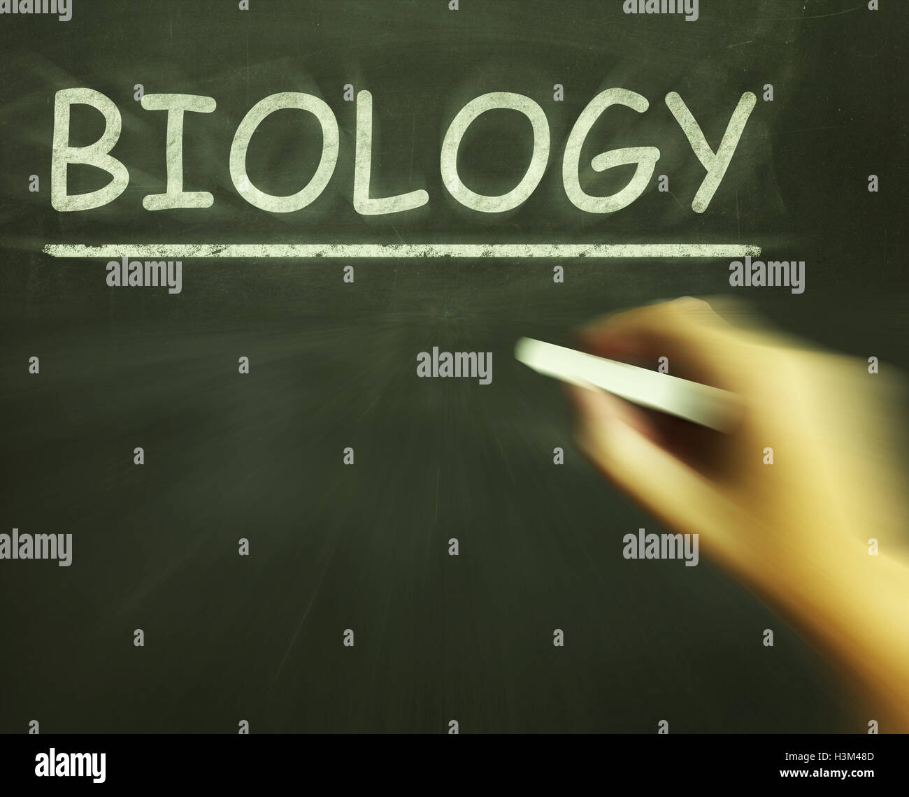 Biologia Chalk mostra la scienza delle cose viventi Foto Stock