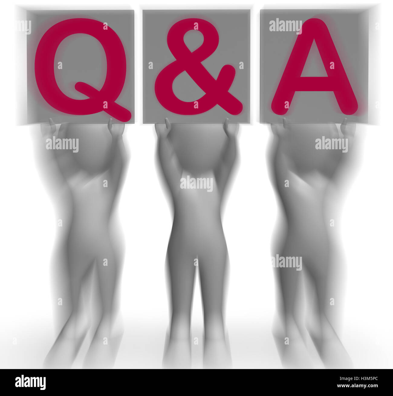 Q&A cartelloni mostra il supporto online e assistenza Foto Stock