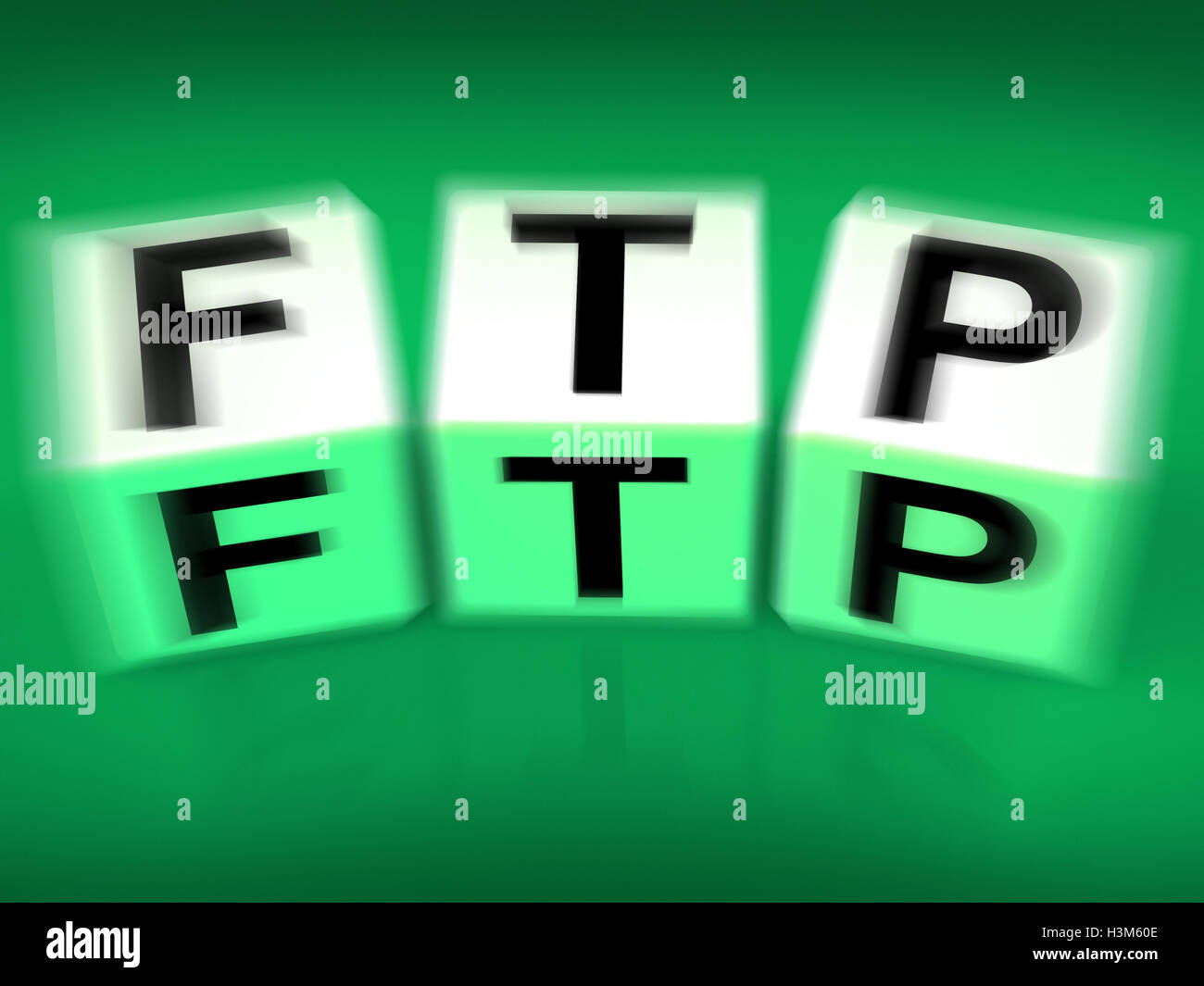 Blocchi di FTP Visualizza il protocollo di trasferimento file Foto Stock