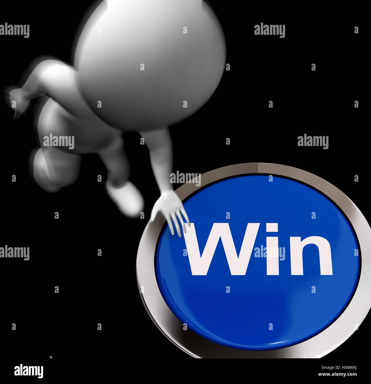 Win premuto mostra la vittoria o il primo posto Foto Stock