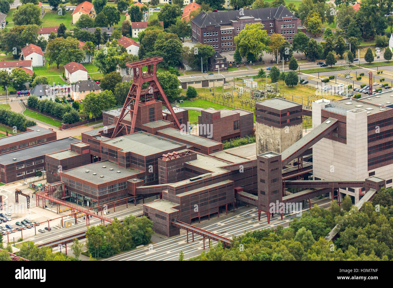 Areale di colpo di Zollverein colliery, un sito patrimonio mondiale dell'UNESCO a Essen in Germania, ex più grande miniera di carbone nel mondo, Foto Stock