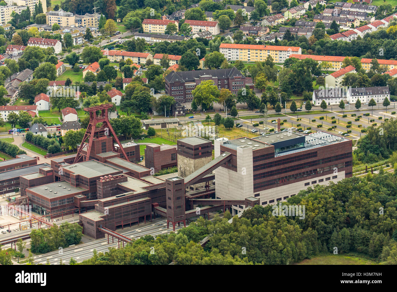 Areale di colpo di Zollverein colliery, un sito patrimonio mondiale dell'UNESCO a Essen in Germania, ex più grande miniera di carbone nel mondo, Foto Stock