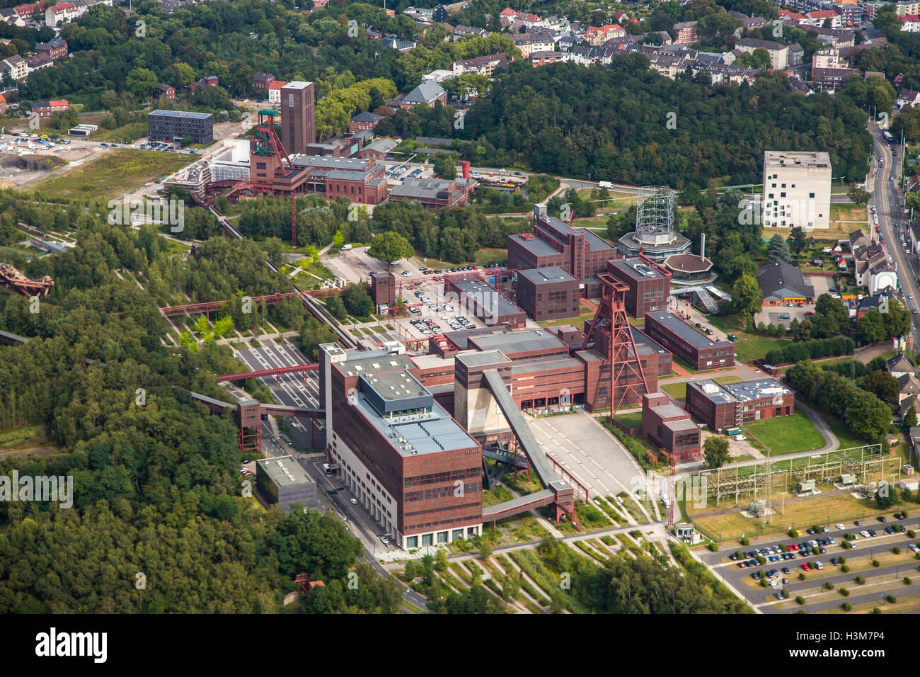 Areale di colpo di Zollverein colliery, un sito patrimonio mondiale dell'UNESCO a Essen in Germania, ex più grande miniera di carbone nel mondo, Foto Stock