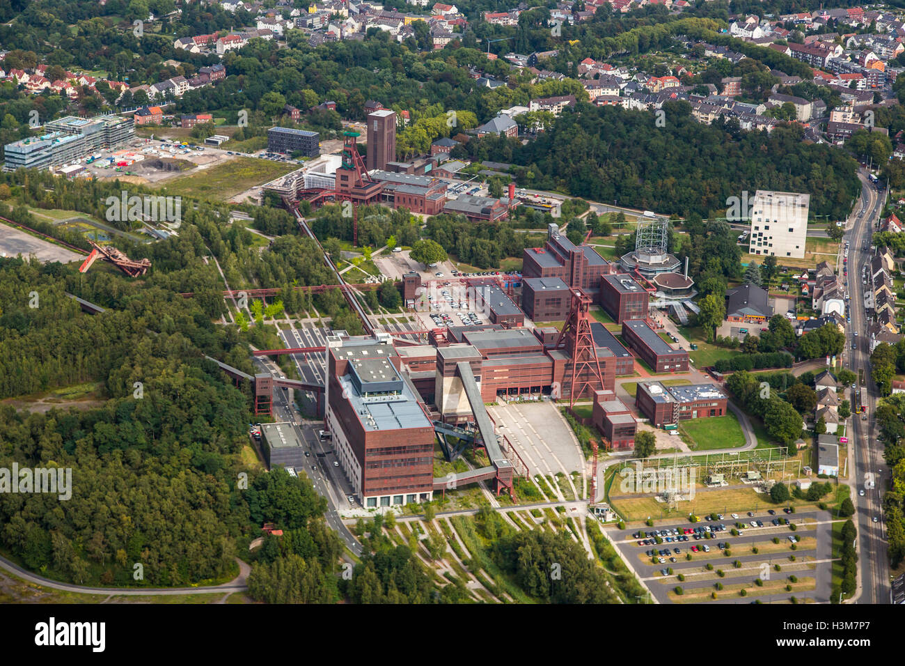 Areale di colpo di Zollverein colliery, un sito patrimonio mondiale dell'UNESCO a Essen in Germania, ex più grande miniera di carbone nel mondo, Foto Stock