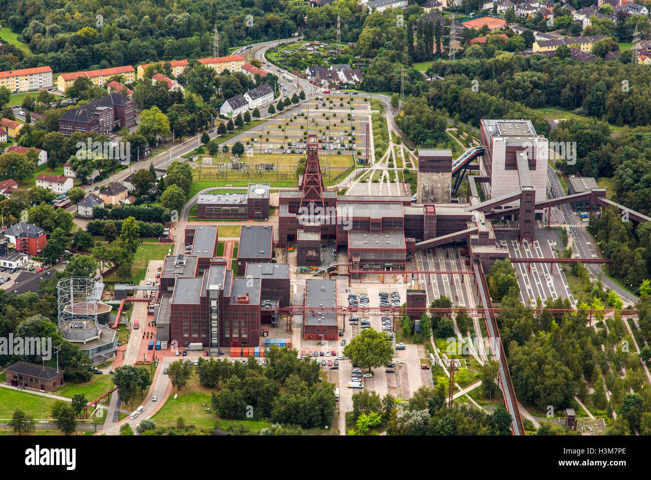 Areale di colpo di Zollverein colliery, un sito patrimonio mondiale dell'UNESCO a Essen in Germania, ex più grande miniera di carbone nel mondo, Foto Stock