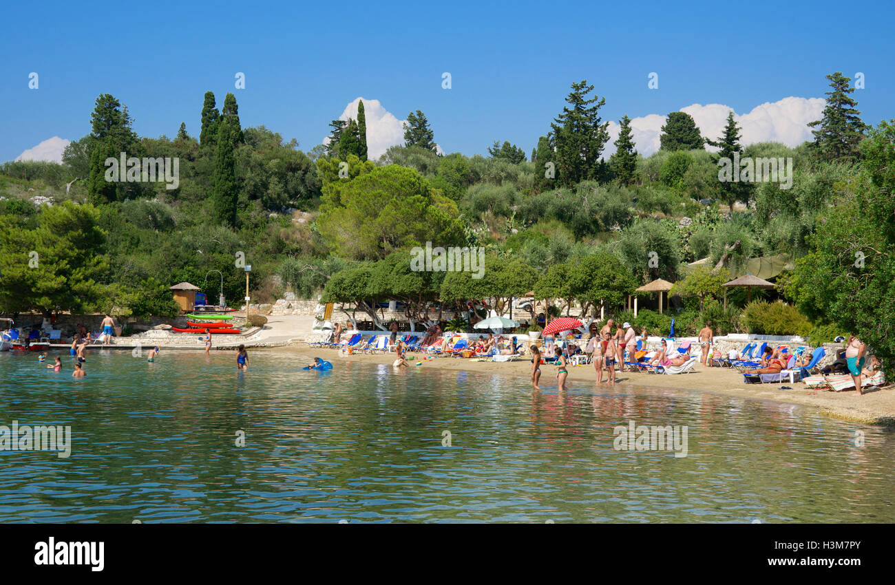 Spiaggia di Mongonissi Paxos ISOLE IONIE Grecia Foto Stock