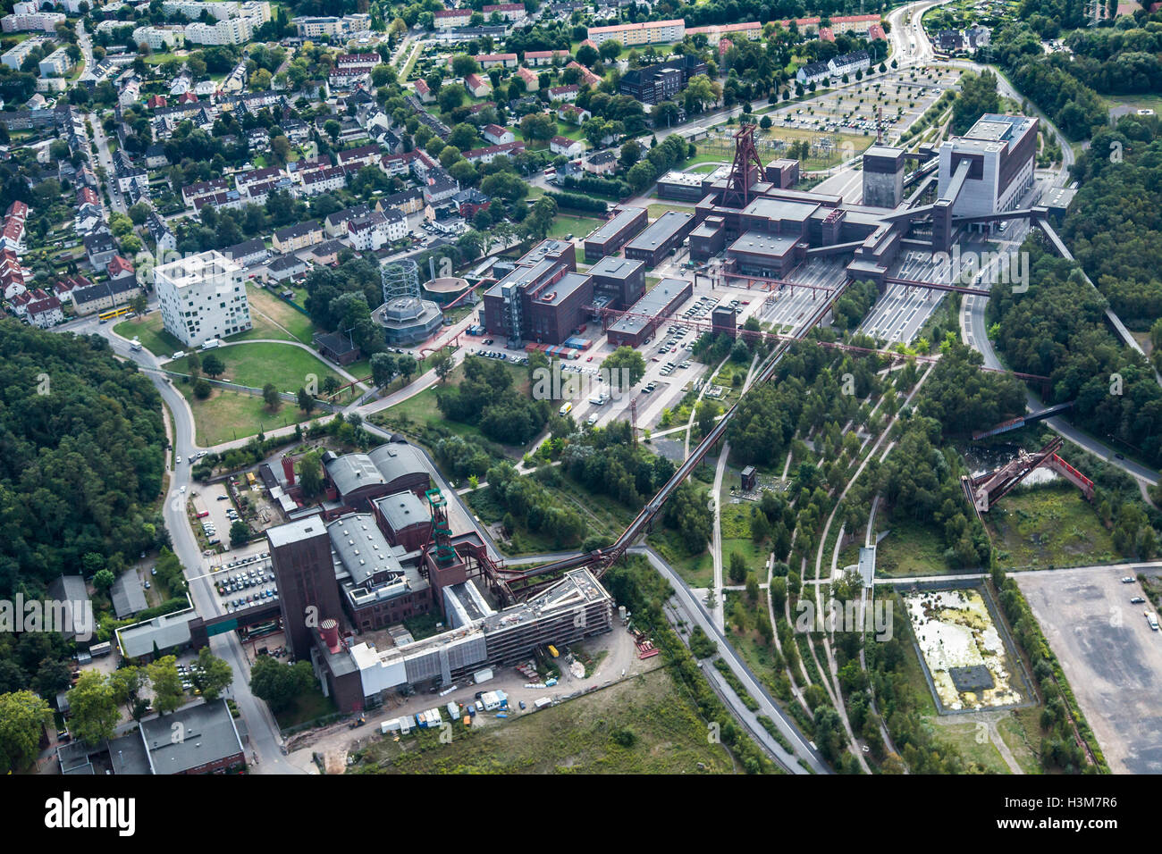 Areale di colpo di Zollverein colliery, un sito patrimonio mondiale dell'UNESCO a Essen in Germania, ex più grande miniera di carbone nel mondo, Foto Stock