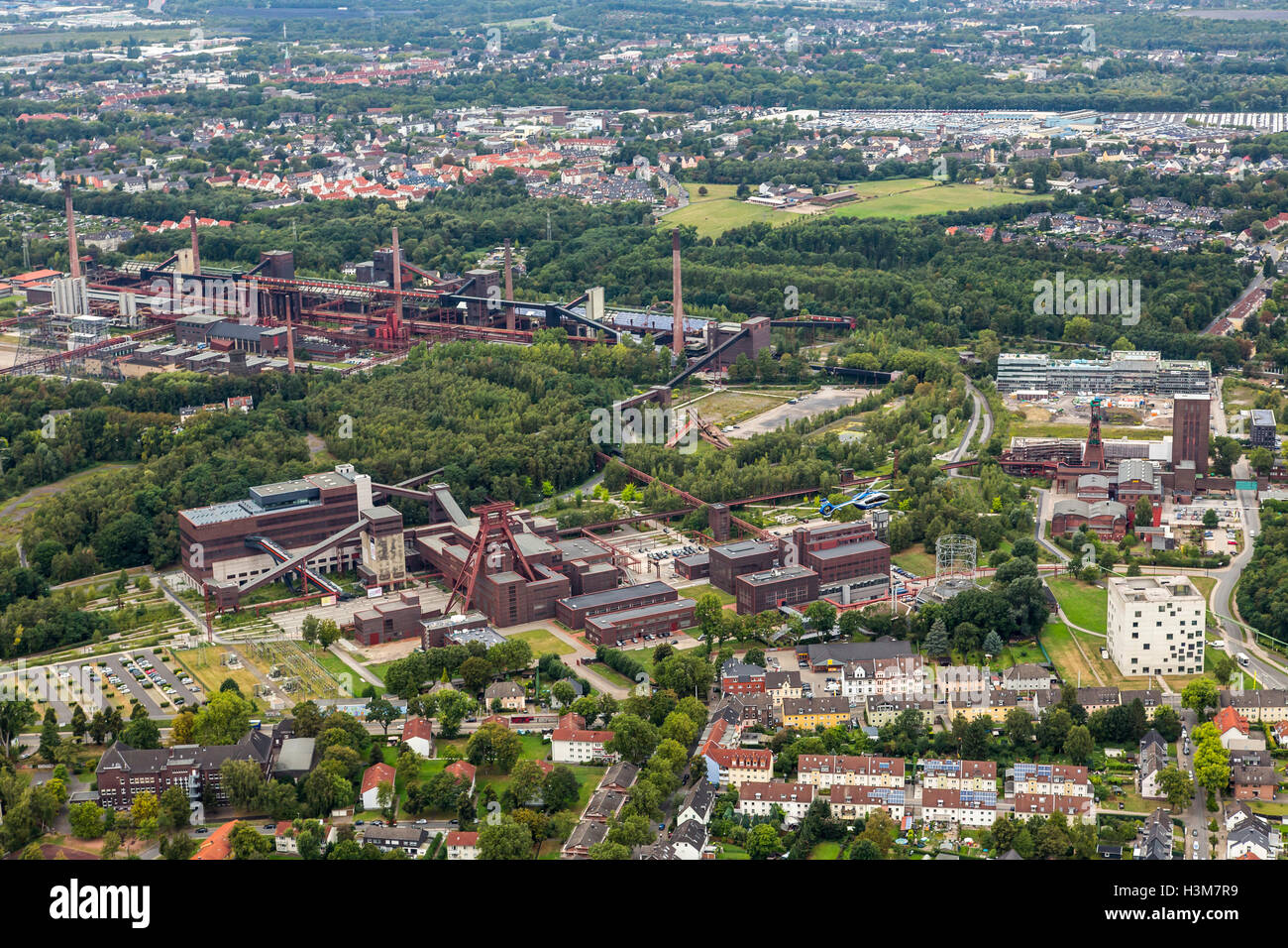 Areale di colpo di Zollverein colliery, un sito patrimonio mondiale dell'UNESCO a Essen in Germania, ex più grande miniera di carbone nel mondo, Foto Stock