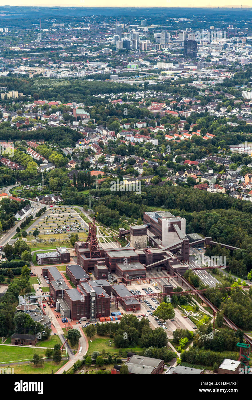 Areale di colpo di Zollverein colliery, un sito patrimonio mondiale dell'UNESCO a Essen in Germania, ex più grande miniera di carbone nel mondo, Foto Stock