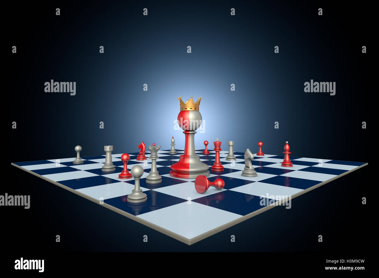 Riuscita carriera politica (scacchi metafora).disponibili in alta risoluzione e di diverse dimensioni per adattarsi alle esigenze del vostro progetto. 3D Foto Stock