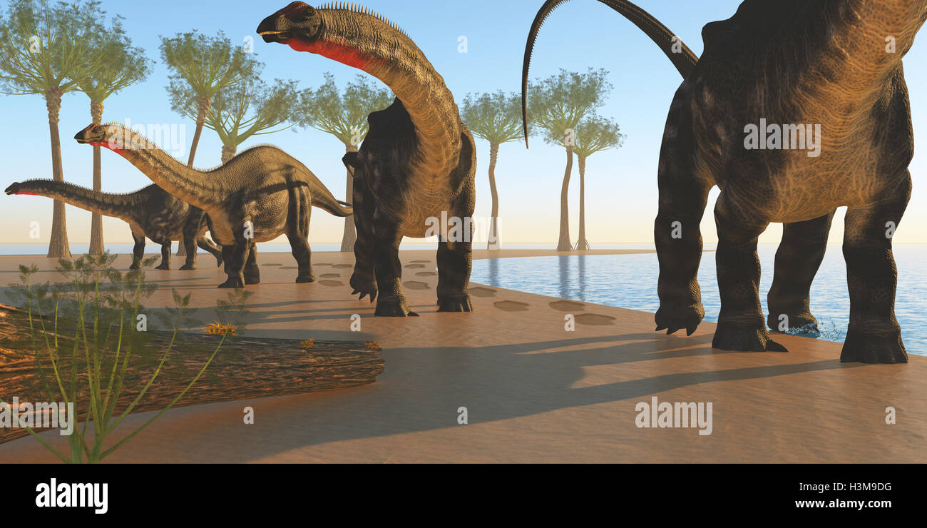 Dinosauro Apatosaurus Shore Foto Stock
