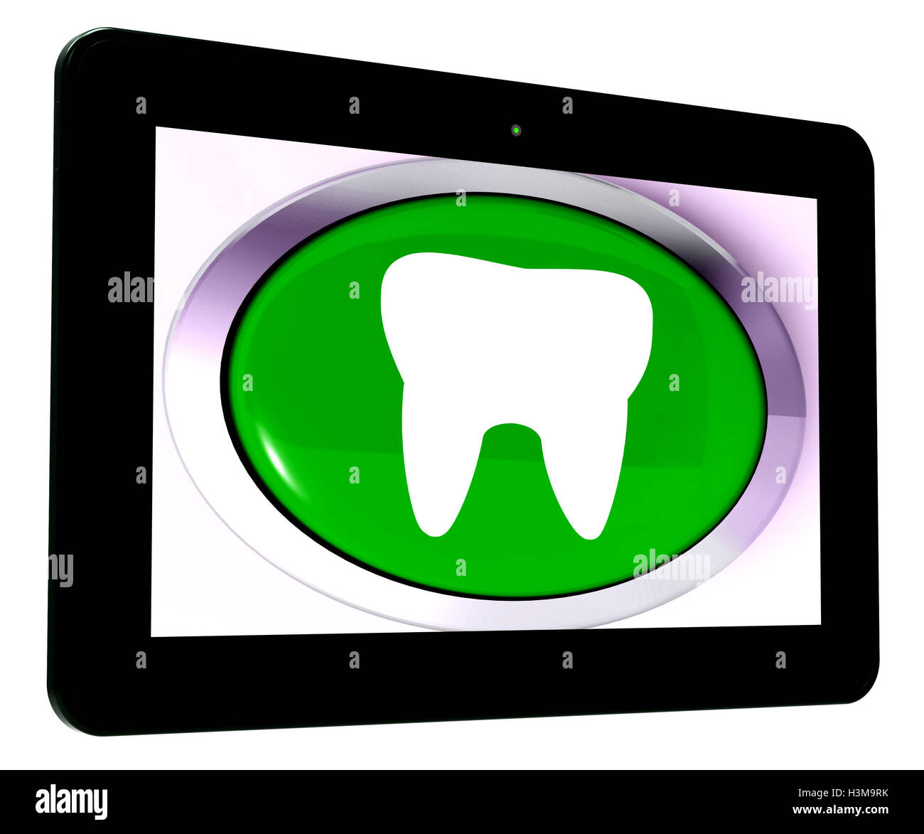 Dente Tablet significa nomina dentale o denti Foto Stock