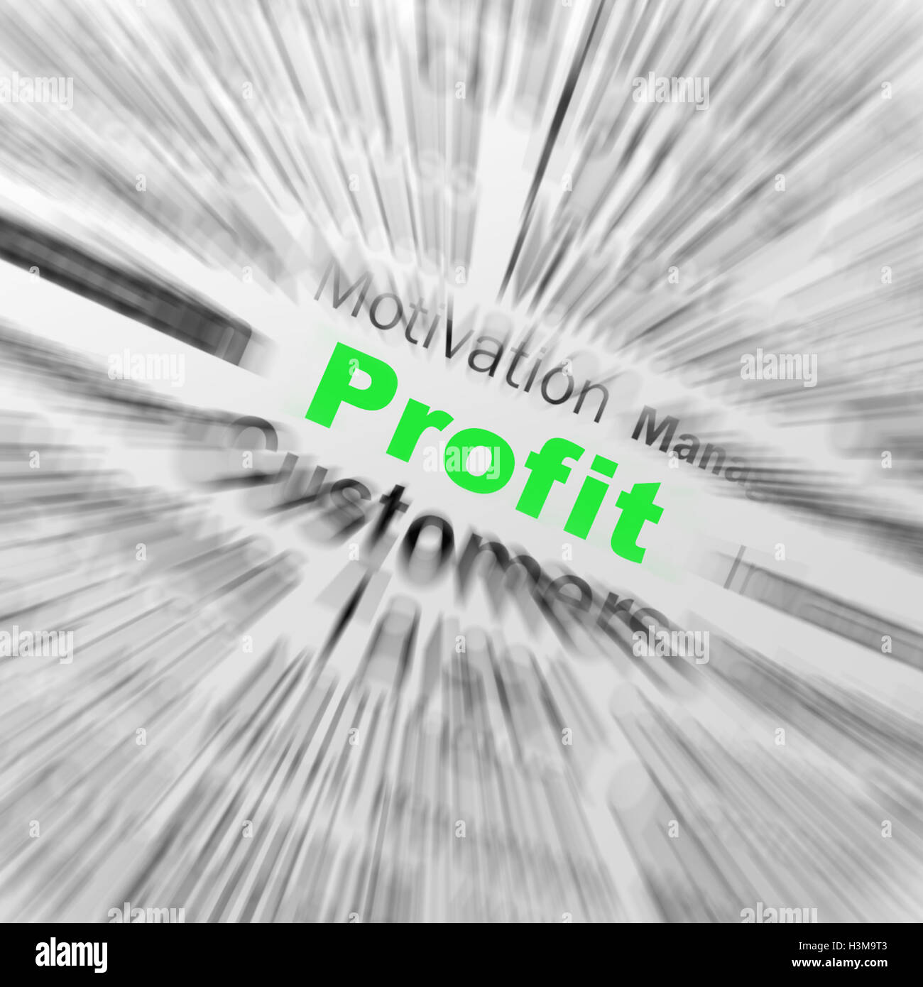 Sfera di profitto Definizione Visualizza business guadagni e redditi Foto Stock