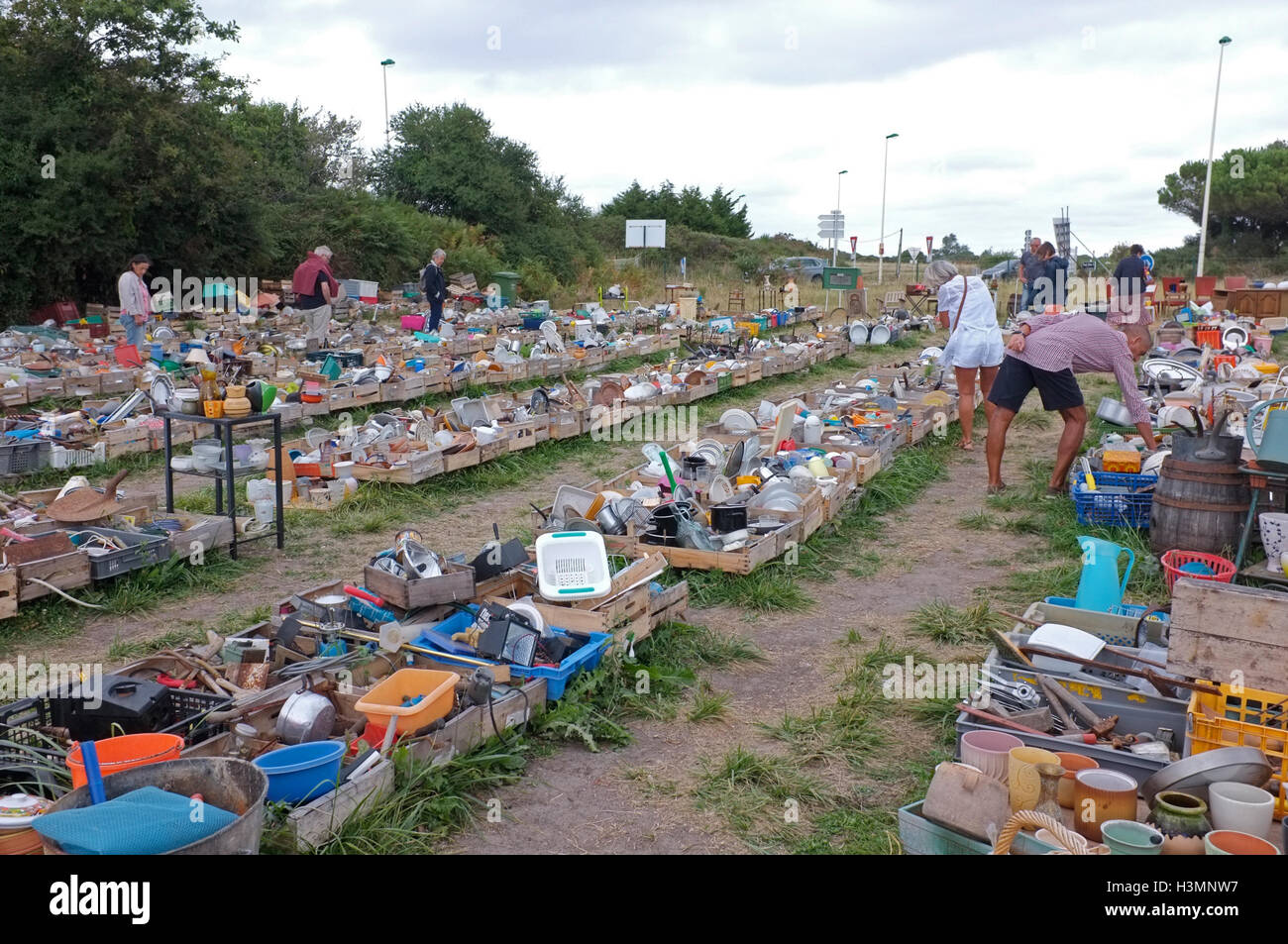 Un Vide Grenier vicino a Quiberon in Francia Foto Stock