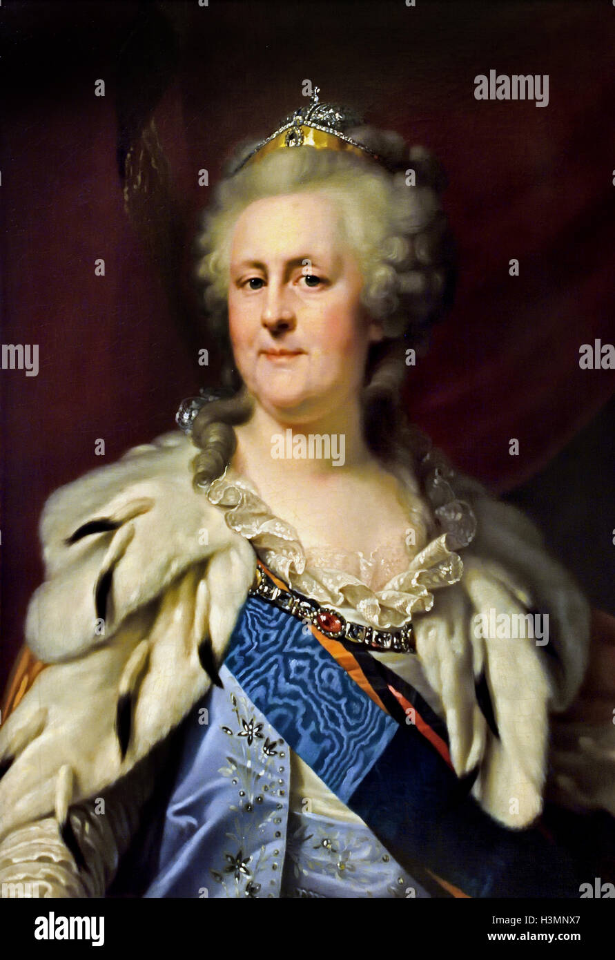 Caterina la Grande, Czarina della Russia (1762-1796), con diadema e incoronazione rivestire 1751 Lampi, Johann Baptist ( 31 dicembre 1751 Romeno, contea del Tirolo ) Foto Stock