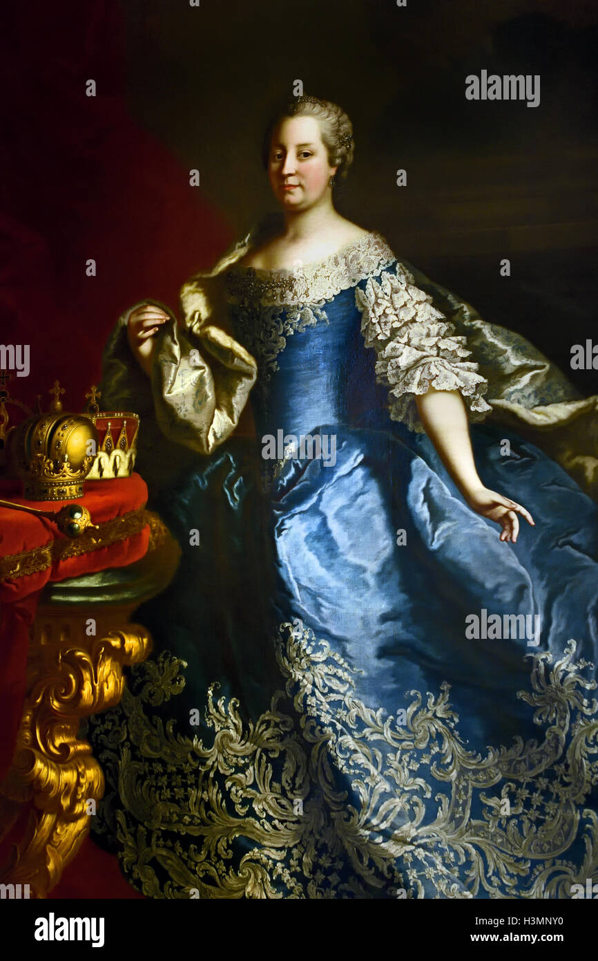 Maria Theresia, Arciduchessa d'Austria e Regina di Boemia e di Ungheria (1740-1780) dal nome: Meytens, Martin van (der Jüngere) 1745 Austria Austrian Foto Stock