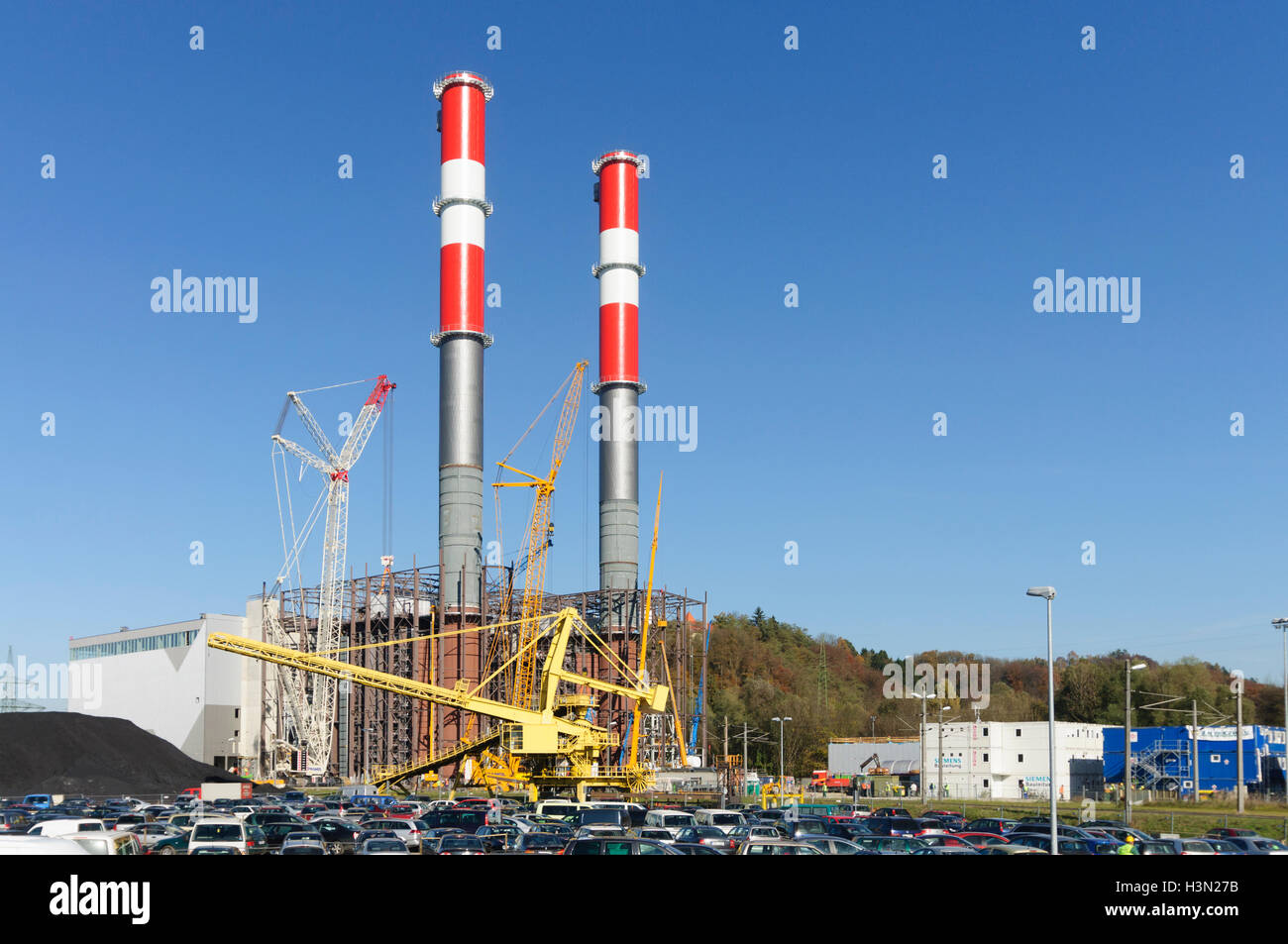 Mellach: in costruzione a gas e a vapore centrale a ciclo combinato di Verbund AG con il contraente generale Siemens AG, Regio Foto Stock