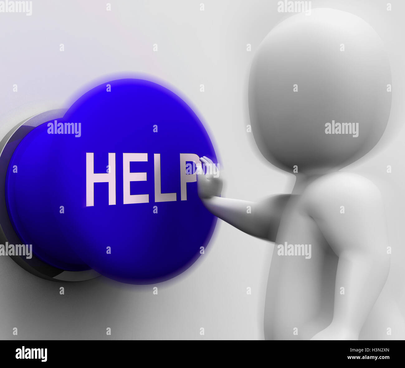 Premuto Help mostra il supporto assistenza e aiuto Foto Stock
