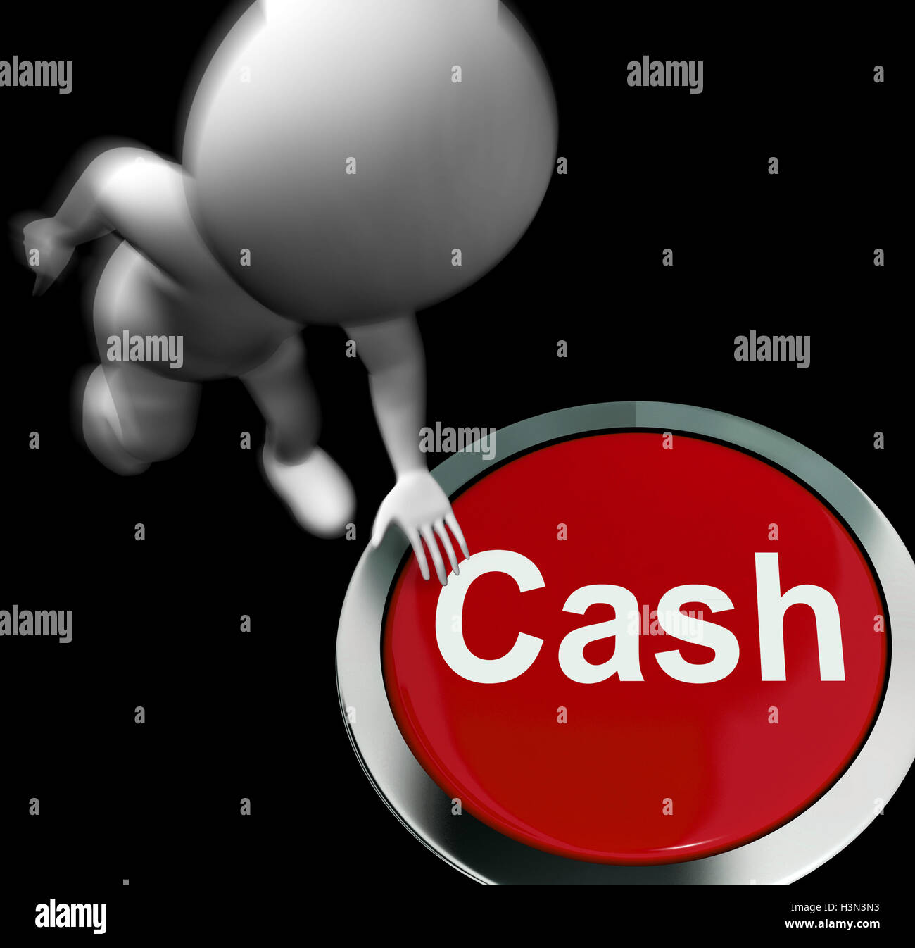 Premuto in contanti significa Denaro e finanze ricchezza Foto Stock