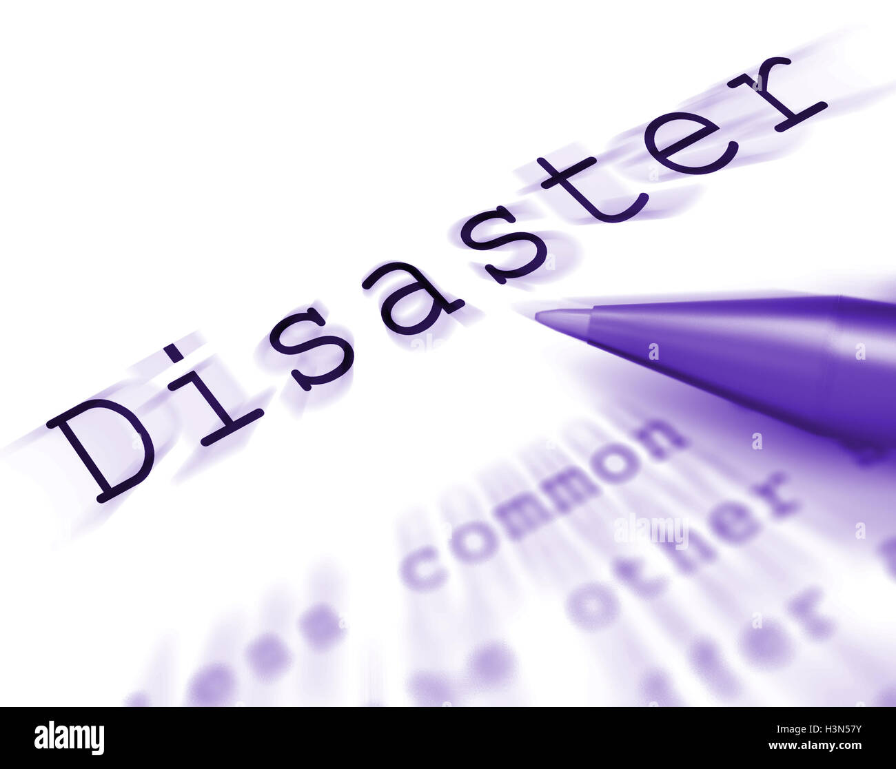Disaster Word visualizza calamità di emergenza e di crisi Foto Stock