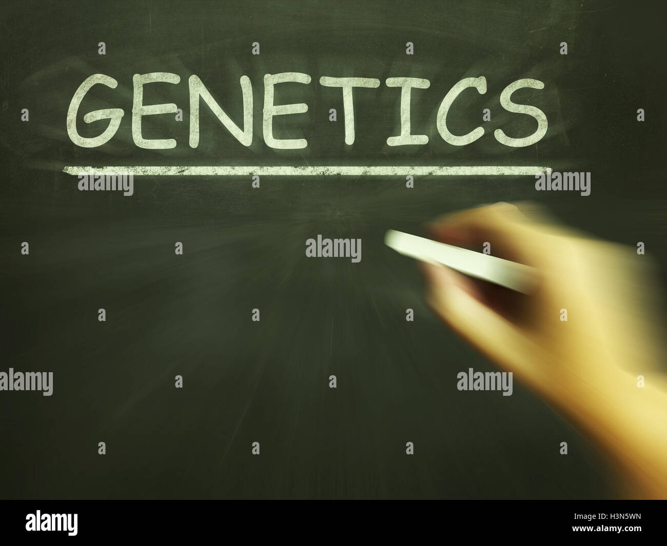 Genetics Chalk significa geni di DNA e di ereditarietà Foto Stock
