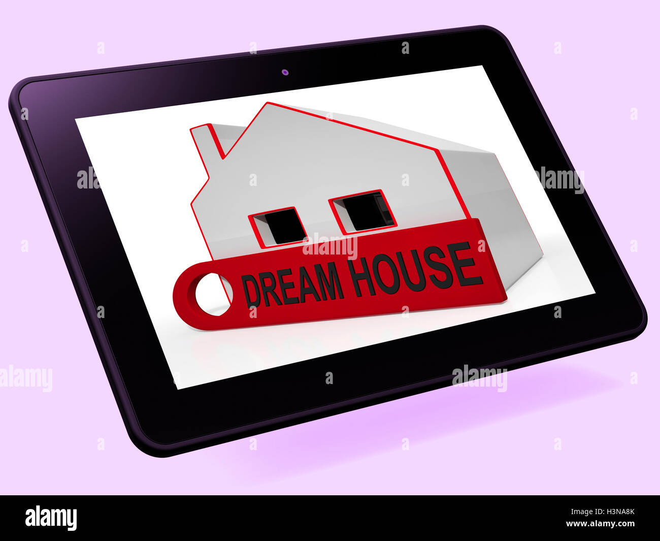 Dream House Home Tablet mostra acquistare o costruire una perfetta Prop Foto Stock