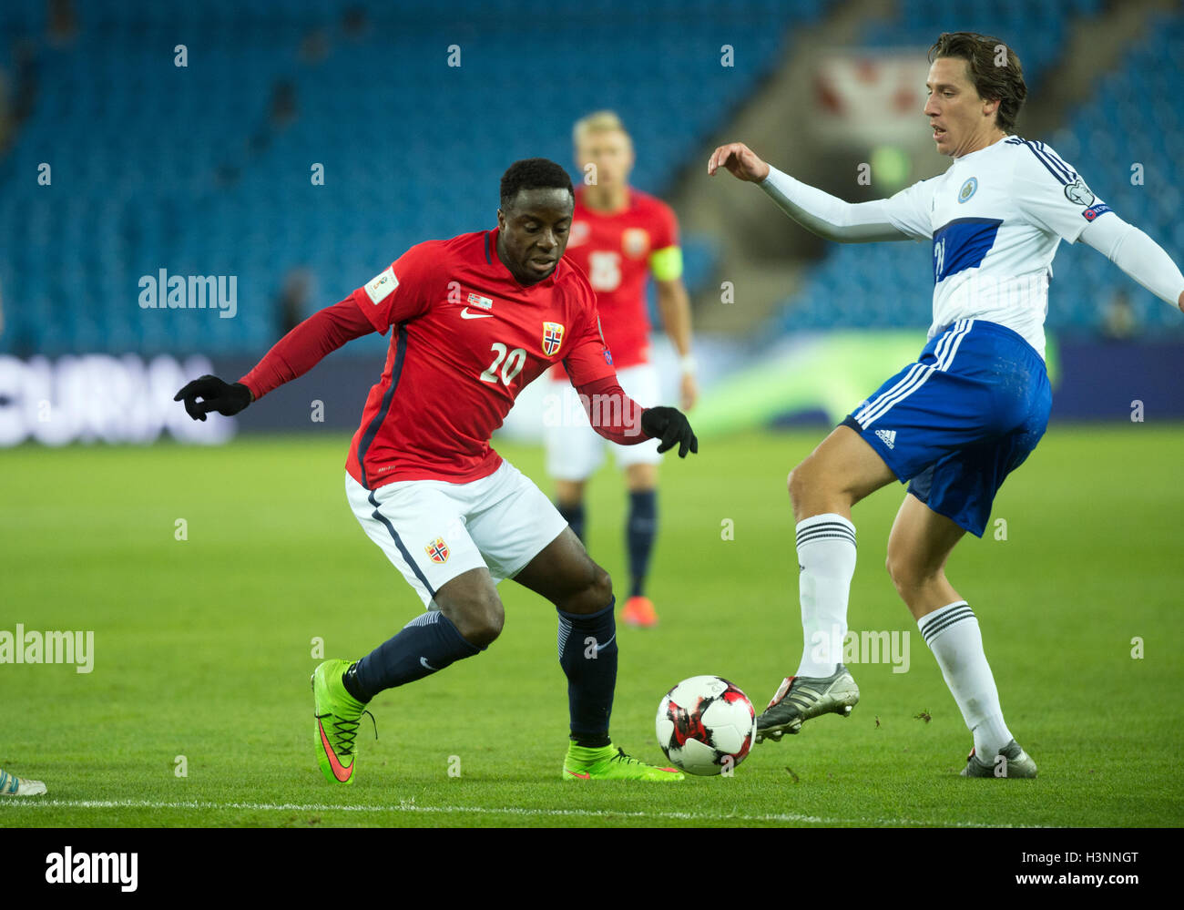 Oslo, Norvegia. Undicesimo oct, 2016. Norvegia, Oslo, il 11 ottobre 2016. Adama Diomande (20) di Norvegia visto durante la Coppa del Mondo il qualificatore tra la Norvegia e la Repubblica di San Marino presso Ullevaal Stadion. Credito: Jan-Erik Eriksen/Alamy Live News Foto Stock