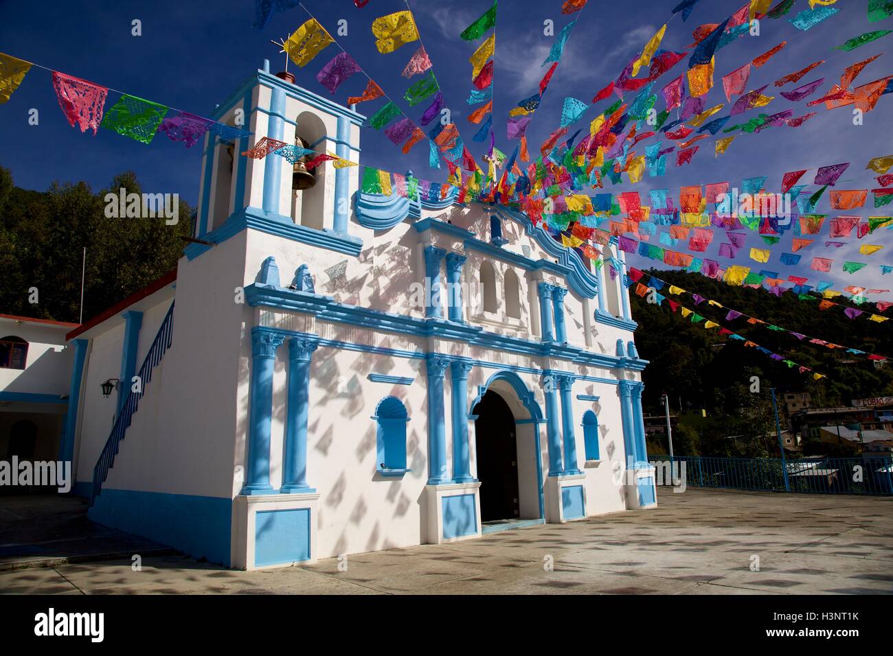 Chiesa in Sierra Norte, Oaxaca, Messico Foto Stock