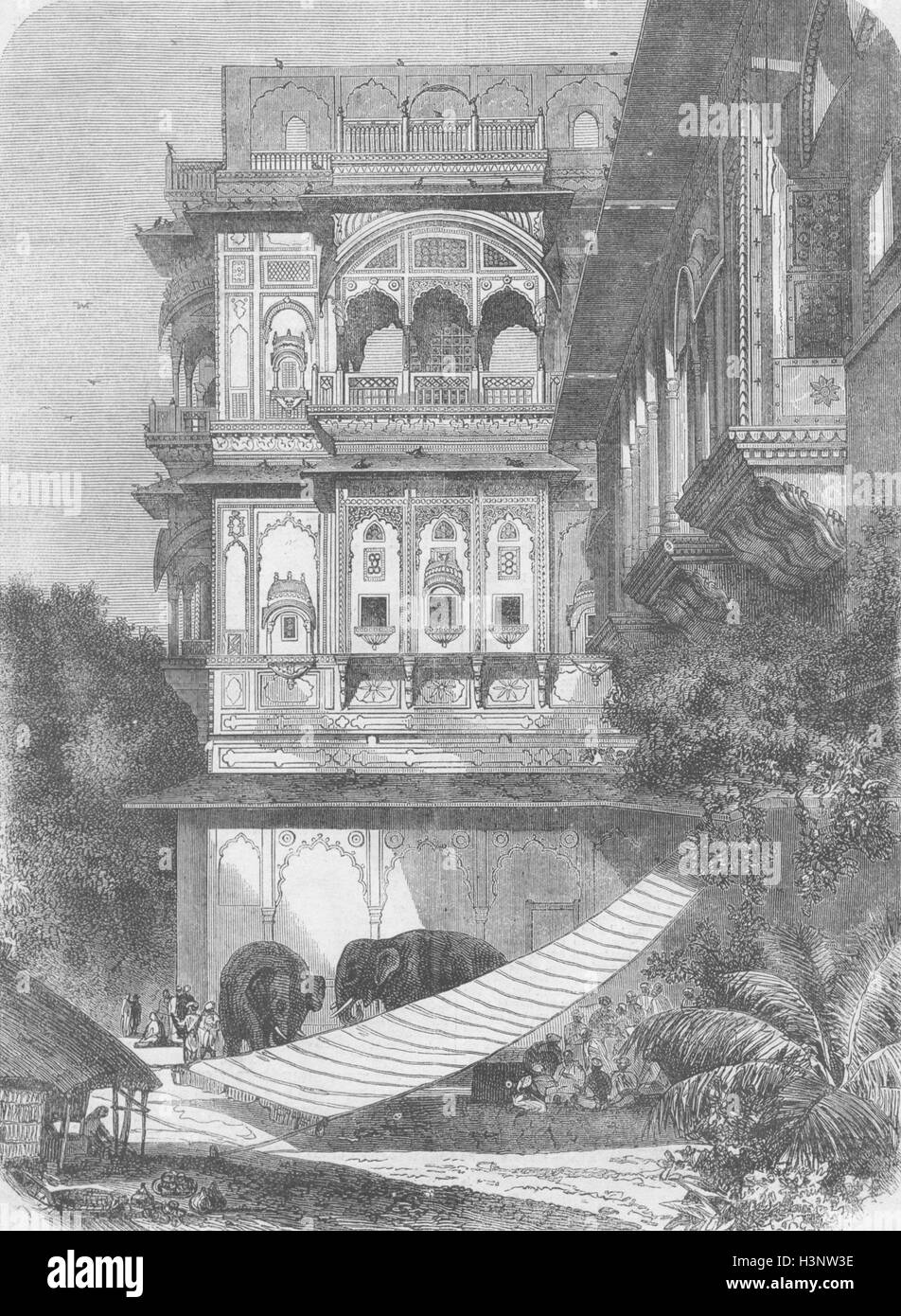INDIA ricco banchiere, Ajmer 1858. Tempi illustrato Foto Stock